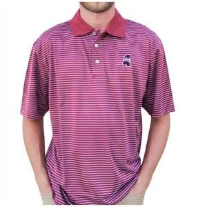 NEW SOUTHERN COLLEGIATE msu single stripe polo shirt in maroon/white
